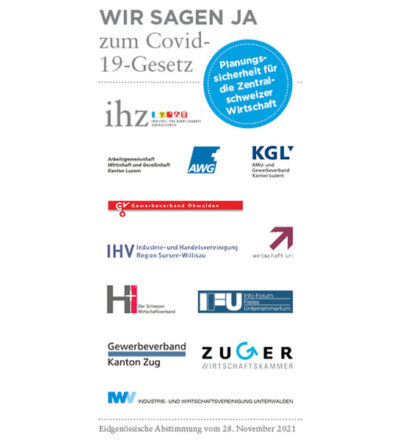 Zentralschweizer Wirtschaft für das COVID-19-Gesetz